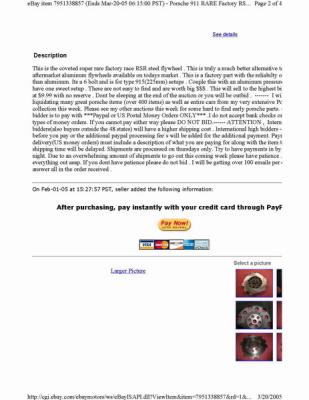 911 RSR Flywheel, eBay Mar20, 2005 $761 - Page 2