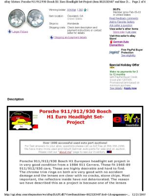 Bosch H1 Dual-Bulb Headlamps eBay Dec212005 $630 - Page 2