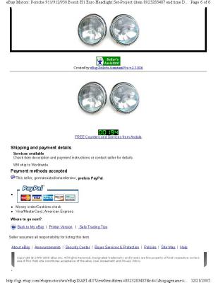 Bosch H1 Dual-Bulb Headlamps eBay Dec212005 $630 - Page 6