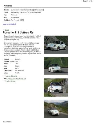 74' Porsche 911 RS, 3.0 Liter - Page 1