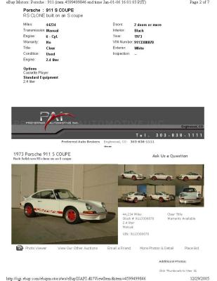 1973 Porsche 911S RS Clone - Page 2 of 7