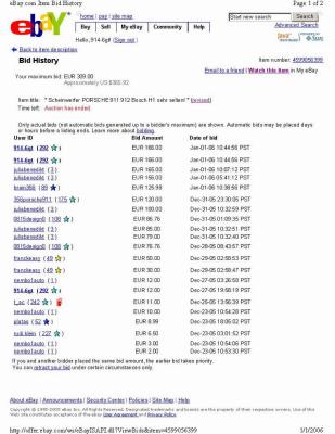 Bosch H-1 Dual-Bulb Headlamp eBay Jan012006 Bid History - Page 4