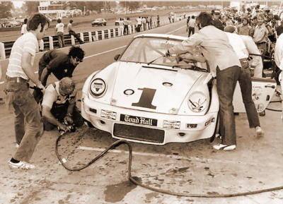 3.0 liter Toad Hall Porsche 911 RSR in the pits at Mid Ohio
