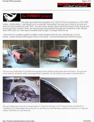 Jack McAllister 1973 Porsche RSR Project - Page 1