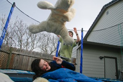 Trampoline Jumping With Stuff