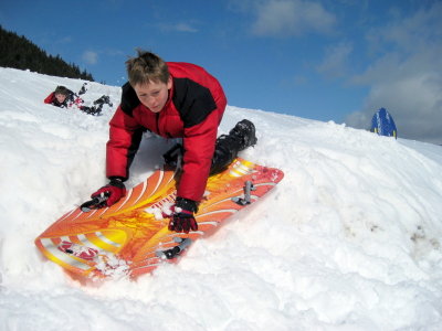 Sledding on Mt. Hood