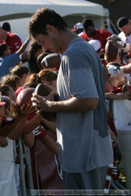 San Francisco 49ers QB Shaun Hill signs autographs