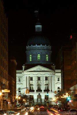 Indiana State Capitol Building at Night