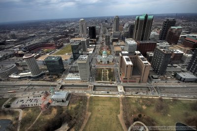 Downtown St. Louis skyline from the Arch