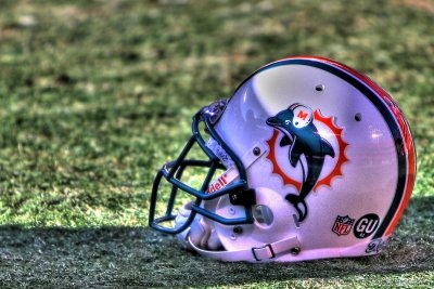 Miami Dolphins helmet in HDR