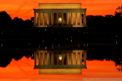 Lincoln Memorial at sunset