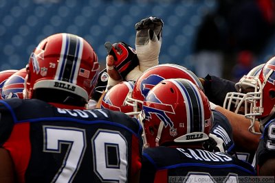 Buffalo Bills defensive huddle