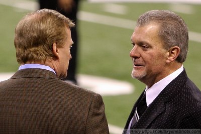 NFL commissioner Roger Goodell with Colts owner Jim Irsay