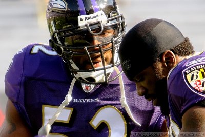 Baltimore Ravens LB Ray Lewis with safety Ed Reed