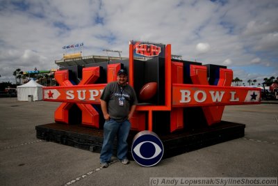 Me at Super Bowl XVIV - in front of the CBS Sports set piece