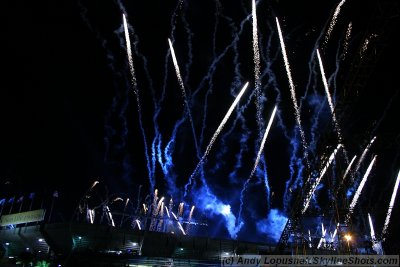 Super Bowl XLIV - The Who rehearsal fireworks