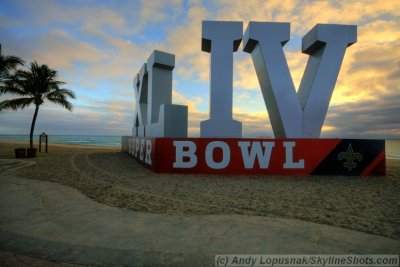 Super Bowl XLIV sculpture on Ft. Lauderdale Beach