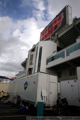 Super Bowl XLIV - Day 5: CBS TV trucks