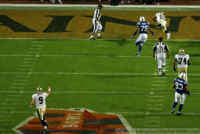 New Orleans Saints' first touchdown of Super Bowl XLIV - Pierre Thomas TD catch from Drew Brees