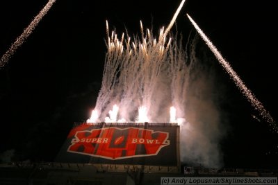 Super Bowl XLIV  postgame fireworks when New Orleans won