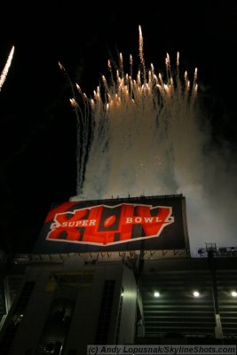 Super Bowl XLIV  postgame fireworks when New Orleans won
