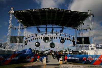 The Fan Plaza set hours before Super Bowl XLIV