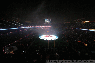 The Who halftime fireworks at Super Bowl XLIV