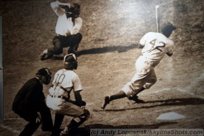 Photo of Jackie Robinson - look how close the photographer is to the action