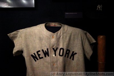 Joe DiMaggio's jersey, bat and hat