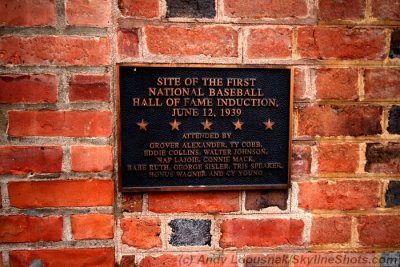 Plaque dedicating the opening of the National Baseball Hall of Fame