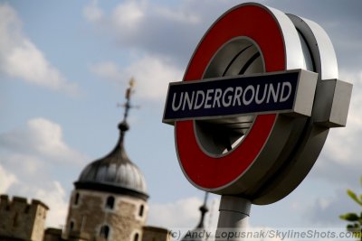 Tower of London and Underground sign