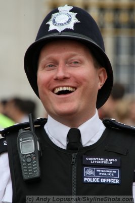 Laughing Britsh cop