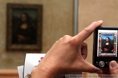Taking a photo of the Mona Lisa