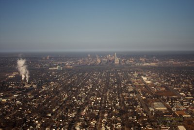 Aerial of Omaha skyline