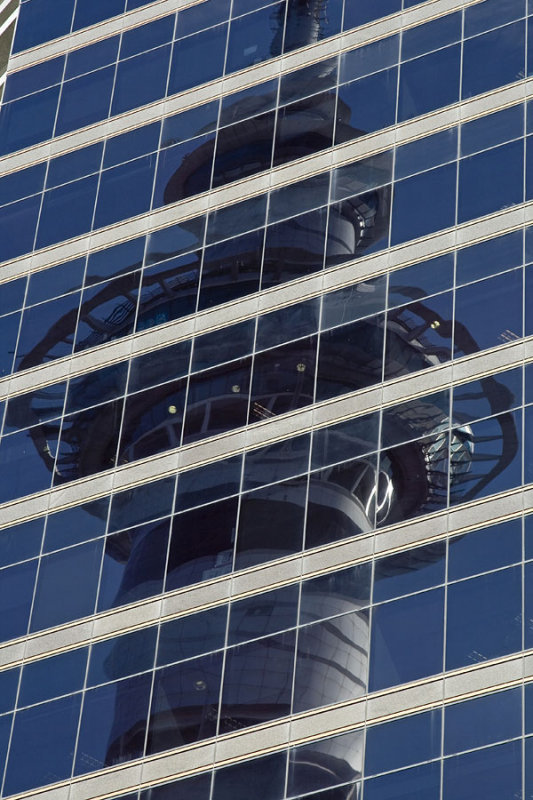 Sky Tower reflection, Auckland