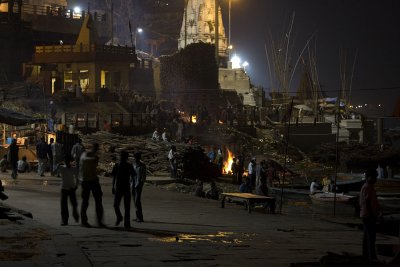 Cremations at night, Varanasi