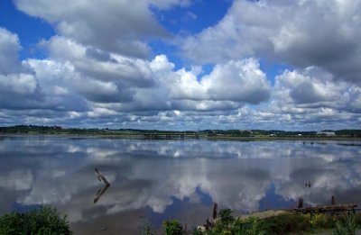 Clouds over Fore River in Portland