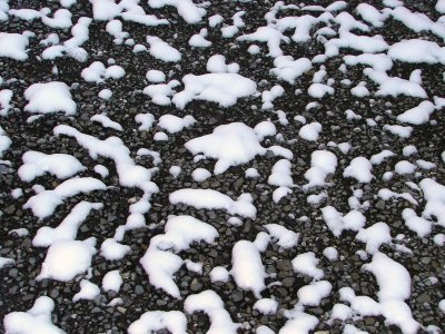 Snow Patches on Gravel