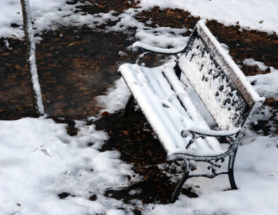 Lonely, cold bench