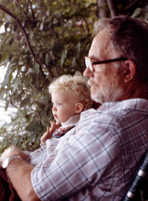 Danny with Grandpa at the lake 1982
