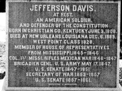 Jefferson Davis plaque