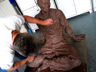 mike working on the uncle :: clay