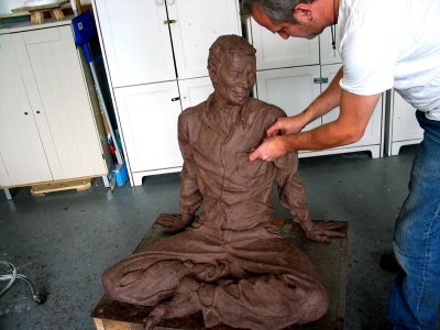 mike working on the uncle, 2 :: clay