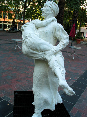 father & son, side :: salt (occidental square, seattle)