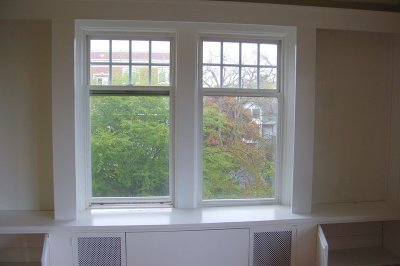 living room, bookcase window