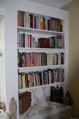 living room bookcase, right