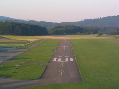 Approaching the runway after 2h 13 min flight