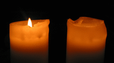 Two animated candles