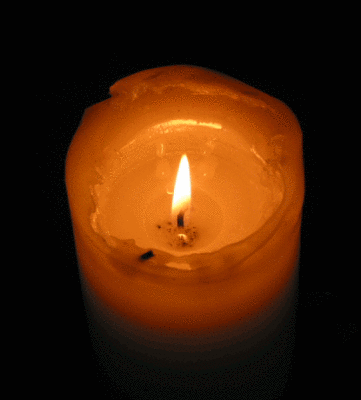 Animation of white candle