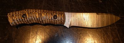 Handle pimping and mounting by Darrell,  damascus blade made by Two Finger Knife, Llc